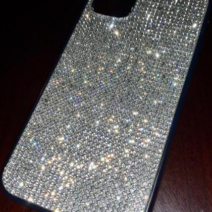 Sparkly Crystals Covered Silver Bling Phone Case -..