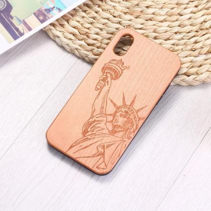 Real Wood Wooden Carved Cover Case ..