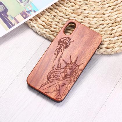 Real Wood Wooden Carved Cover Case ..