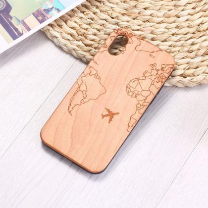Real Wood Wooden Travel World Map A..