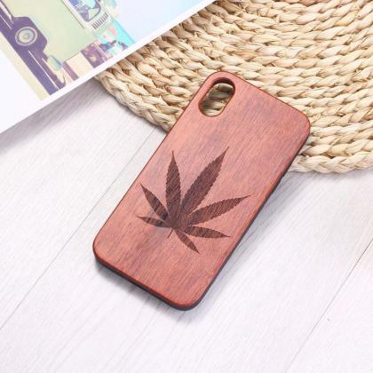 Real Wood Wooden Cannabis Leaf Weed Hemp Carved..