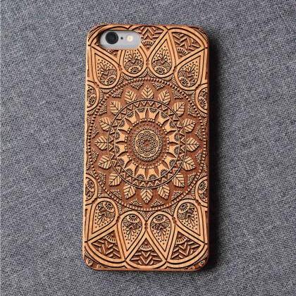 Mandala Phone Case For Iphone 13 Mini 11 X Wood..