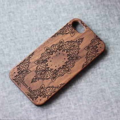 Mandala Phone Case For Iphone 13 Mini 11 X Wood..