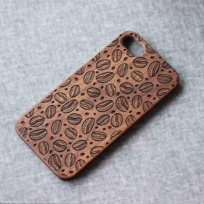 Coffee Beans Iphone Case For 13 Mini 11 X Wood..