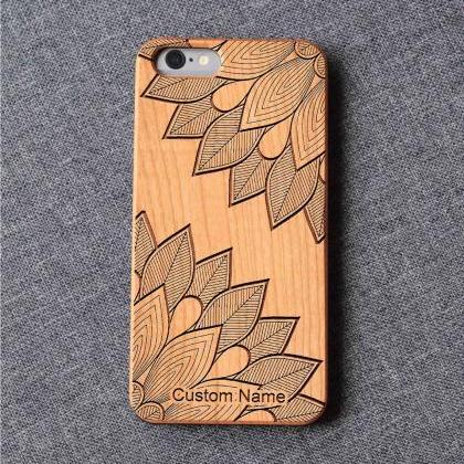 Mandala Flowers Iphone Case For 13 Mini 11 X Wood..