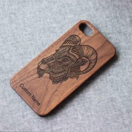 Bohemian Goat Iphone Case For 13 Mini 11 X Wood..