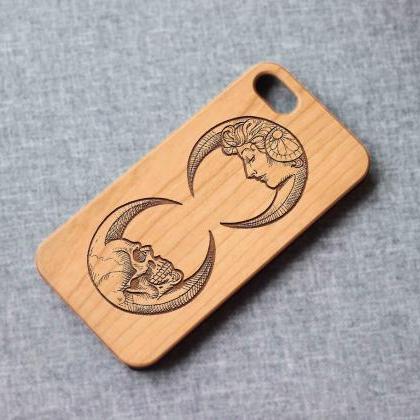Skull And Beauty Moon Phone Case For Iphone 13..