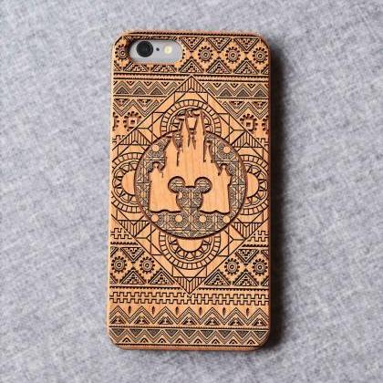 Disney Castle Iphone Case For 13 Mini 11 X Wood..