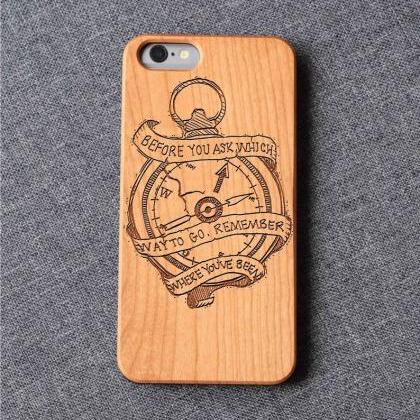 Compass Iphone Case For 13 Mini 11 X Wood Iphone..