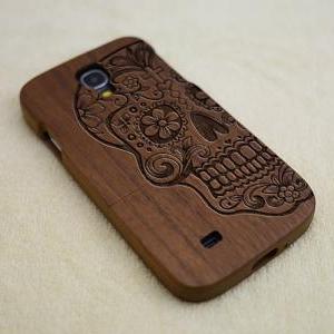 Skull Phone Case, Wood Samsung Galaxy S4 Case,..