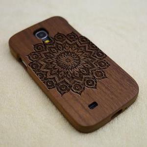 Mandala Phone Case, Wood Galaxy S4 Case, Mandala..