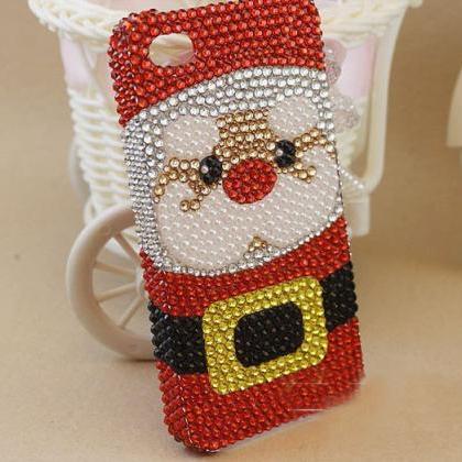 Gift Snowman Santa Crystal Case Iphone 6 Plus..