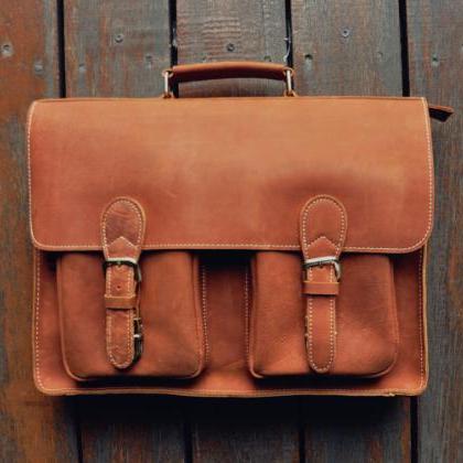 Men's Handmade Leather Briefcase..