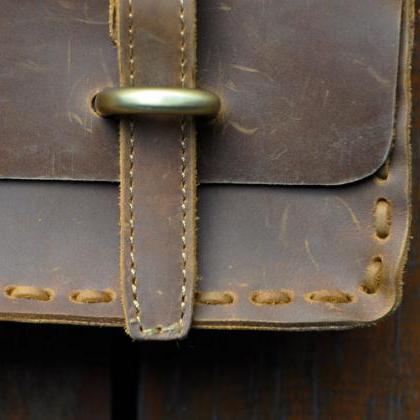 Handmade Genuine Leather Messenger Bag 14 Inch..