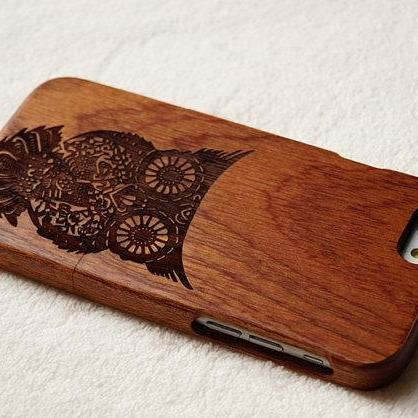 Cute Owl phone case wooden iphone 6..