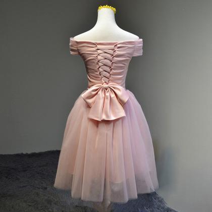 Cute Tulle Light Pink Short Prom Dresses, Light..