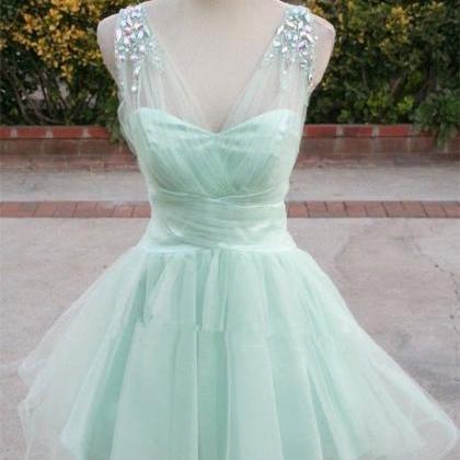 Mint Short Tulle Homecoming Dress Featuring..