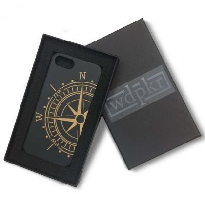 Black Painted Wood Compass Case iPh..