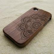 Mandala iPhone 4S case, Wood iPhone 4 case, wooden iPhone 4 case, mandala iPhone 4S case, floral iPhone 4 case, wooden iPhone case