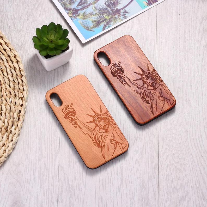 Real Wood Wooden Carved Cover Case For iPhone 5 5S SE 6 6S 7 8 Plus X XS XR Max 11 12 Pro Max