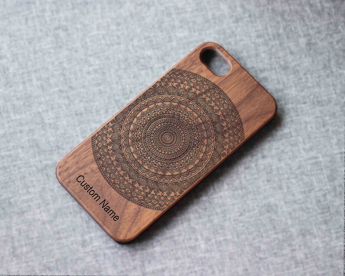 Mandala Phone Case For Iphone 13 Mini 11 X Wood Iphone Case Iphone 8 Wood Case Iphone 13 Pro Max, Iphone 12 Case