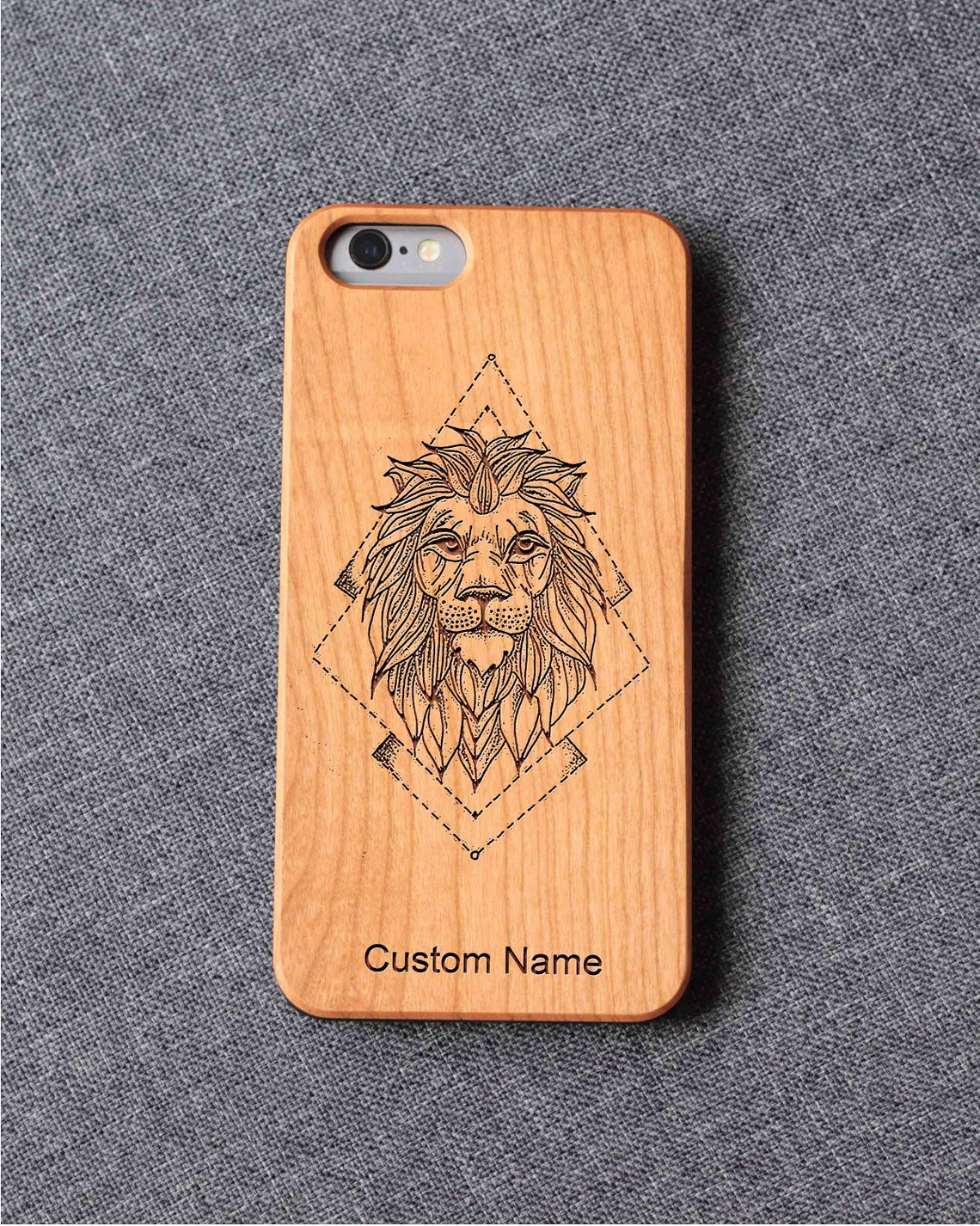 Geometric Lion Phone Case For Iphone 13 Mini 11 X Wood Iphone Case Iphone 12 Wood Case Iphone 13 Pro Max, Iphone 12 Case