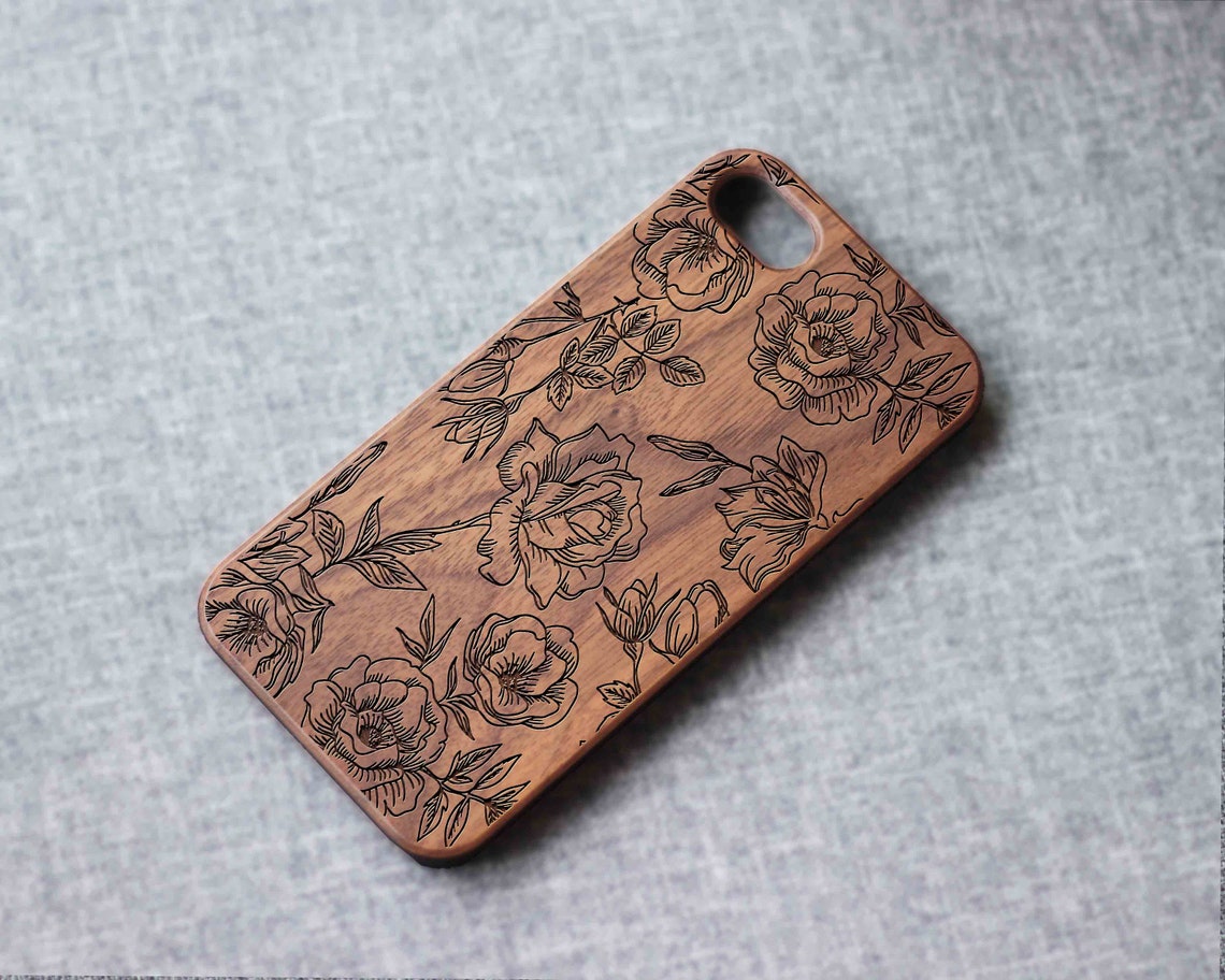 Rose Flowers Iphone Case For 13 Mini 11 X Wood Iphone Case Iphone 12 Wood Case Iphone 13 Pro Max, Iphone 12 Case