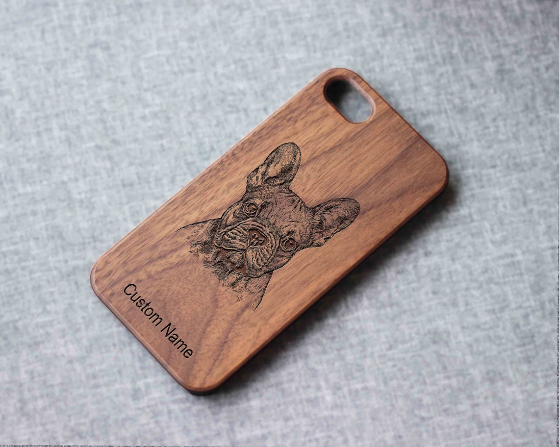 Bulldog Iphone Case For 13 Mini 11 X Wood Iphone Case Iphone 12 Wood Case Iphone 13 Pro Max, Iphone 12 Case