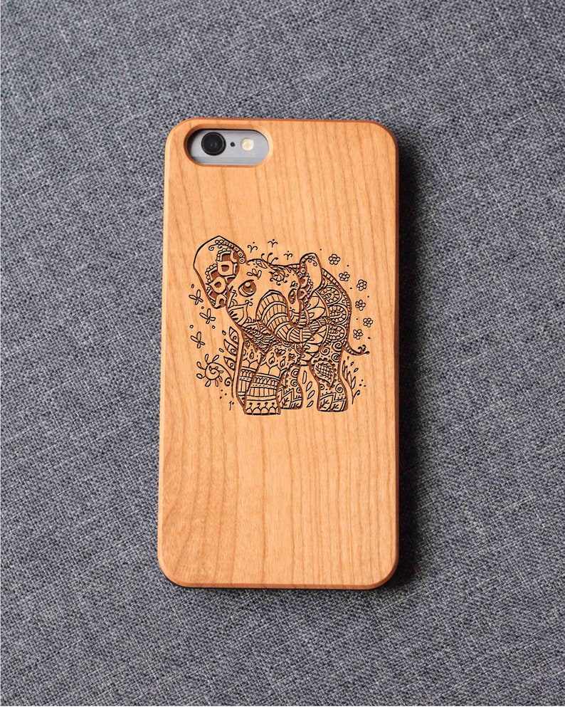 Cute Elephant Baby Iphone Case For 13 Mini 11 X Wood Iphone Case Iphone 12 Wood Case Iphone 13 Pro Max, Iphone 12 Case