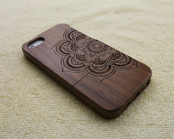Mandala Iphone 5 Case, Wood Iphone 5s Case, Wooden Iphone 5 Case, Mandala Iphone 5s Case, Floral Iphone 5 Case, Wooden Iphone Case
