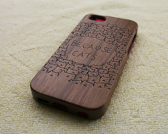 Cat iPhone 5C case, Natural Wood iPhone 5C case, Cats iPhone 5C case, wooden iPhone 5C case, wooden iPhone case