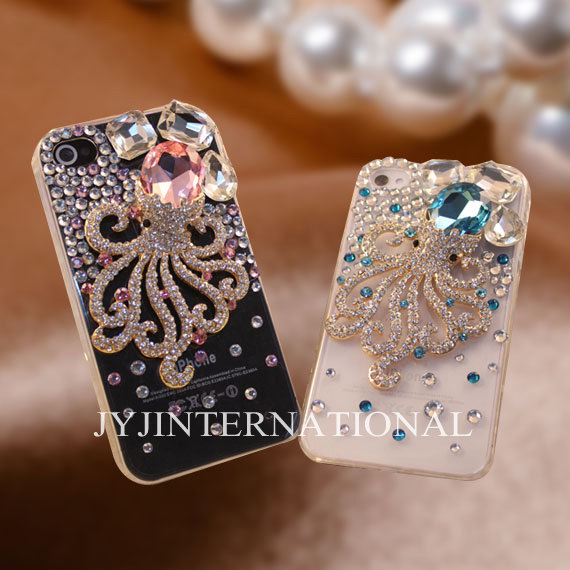 Octopus Crystal Bling Case Iphone 6 Plus Case,iphone 5/5s/5c/4s/4 ,samsung Galaxy S3/s4/s5 Cover,samsung Note 1/2/3/4,mega 5.8/6.3,htc One