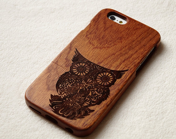 Cute Owl phone case wooden iphone 6 case, iphone 6 wood case ,wood iphone 6 case ,Engraved samsung galaxy s5 note2 note4 wooden