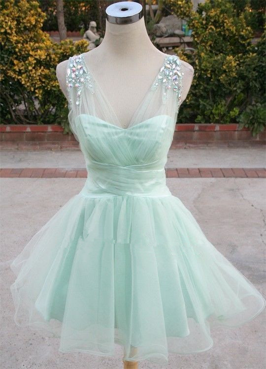 Mint Short Tulle Homecoming Dress Featuring Sweetheart Sleeveless Sweetheart Illusion Bodice With Crystal Embellishment