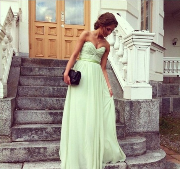Cute And Lovely Sage A-line Sweetheart Floor Length Prom Dress,bridesmaid Dresses,graduation Dresses