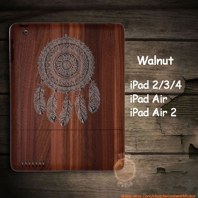 Dream Catcher Ipad 2/3/4 Wood Case, Ipad Air 2 Cover, Ipad Mini 2 3 Wooden Case , Walnut Cherry Bamboo, Natural Wooden Case,gift P012
