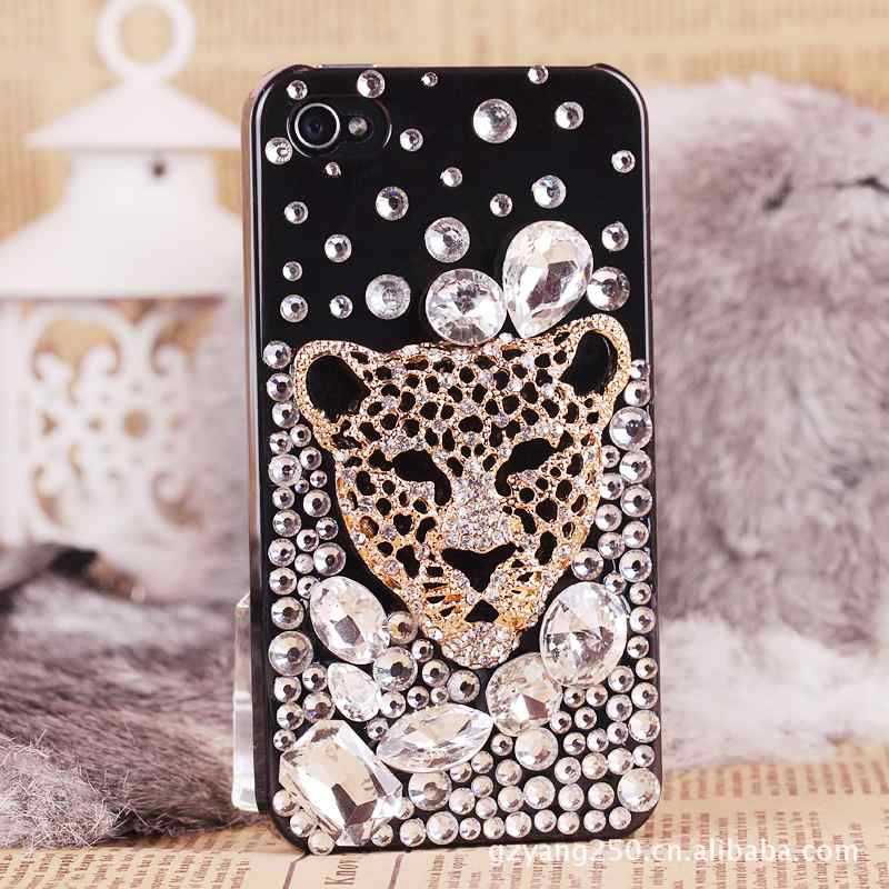 Luxury Leo head Crystal case for iphone 4S 5G Samsung Galaxy S3 i9300 i9100 i9220