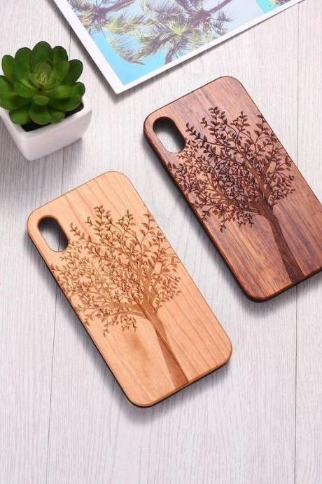 Real Wood Wooden Carved Cover Case For Iphone 5 5s Se 6 6s 7 8 Plus X Xs Xr Max 11 12 Pro Max