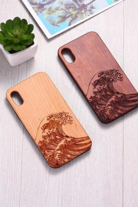 Real Wood Wooden Pineapple Fruit Tropic Carved Cover Case For iPhone 5 5S SE 6 6S 7 8 Plus X XS XR Max 11 12 Pro Max