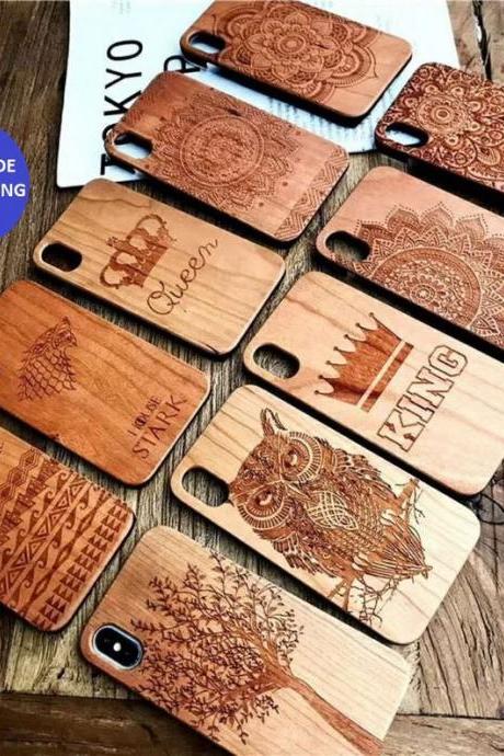 iPhone Case Wood, Huawei case, Samsung case, IPhone Wooden Case Laser Engraved