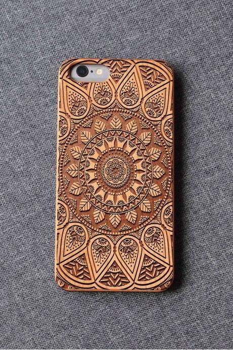 Mandala Phone Case For Iphone 13 Mini 11 X Wood Iphone Case Iphone 8 Wood Case Iphone 13 Pro Max, Iphone 12 Case