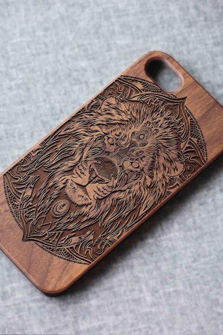 Lion Phone Case For Iphone 13 Mini 11 X Wood Iphone Case Iphone 12 Wood Case Iphone 13 Pro Max, Iphone 12 Case