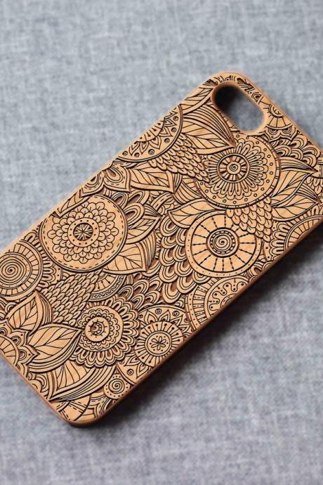 Abstract Mandala Phone Case For Iphone 13 Mini 11 X Wood Iphone Case Iphone 8 Wood Case Iphone 13 Pro Max, Iphone 12 Case
