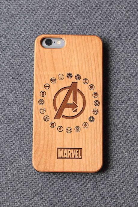 Marvel avengers Phone case for iPhone 13 mini 11 X wood iphone case iPhone 8 wood case iPhone 13 pro max, iphone 12 case