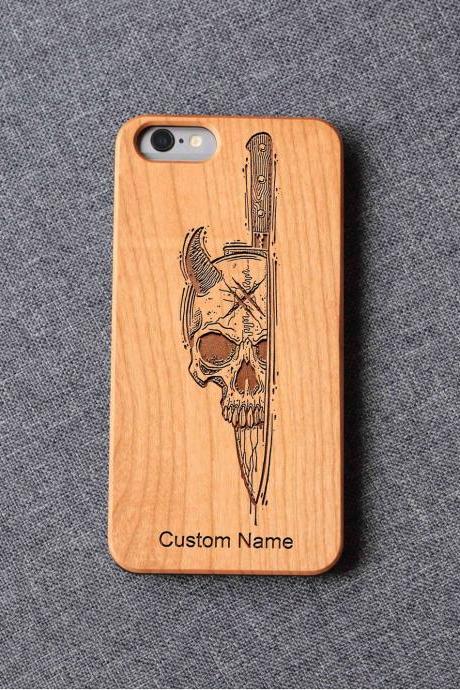 skull and knife iPhone case for 13 mini 11 X wood iphone case iPhone 12 wood case iPhone 13 pro max, iphone 12 case