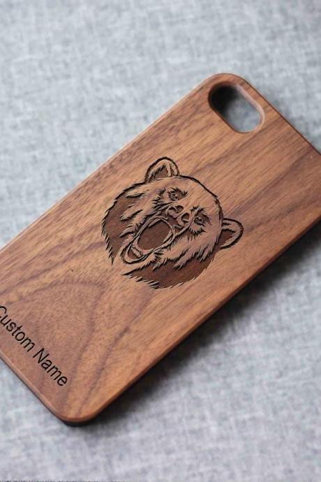 Bear head iPhone case for 13 mini 11 X wood iphone case iPhone 12 wood case iPhone 13 pro max, iphone 12 case