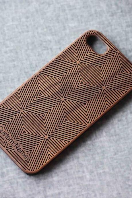 Triangular Geometry Iphone Case For 13 Mini 11 X Wood Iphone Case Iphone 12 Wood Case Iphone 13 Pro Max, Iphone 12 Case