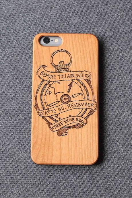 Compass iPhone case for 13 mini 11 X wood iphone case iPhone 12 wood case iPhone 13 pro max, iphone 12 case