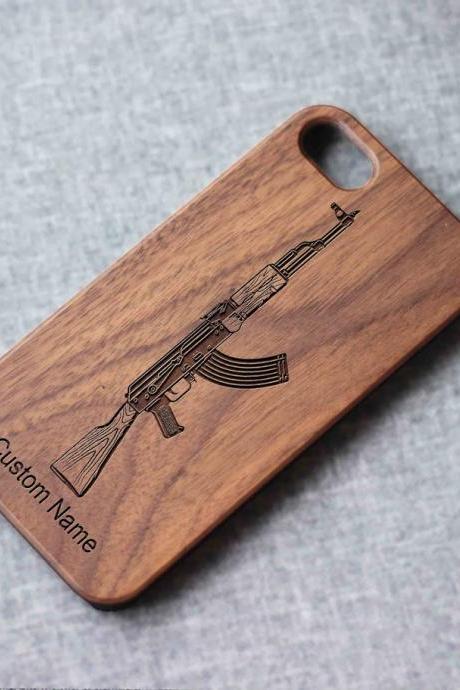 Ak 47 gun iPhone case for 13 mini 11 X wood iphone case iPhone 12 wood case iPhone 13 pro max, iphone 12 case