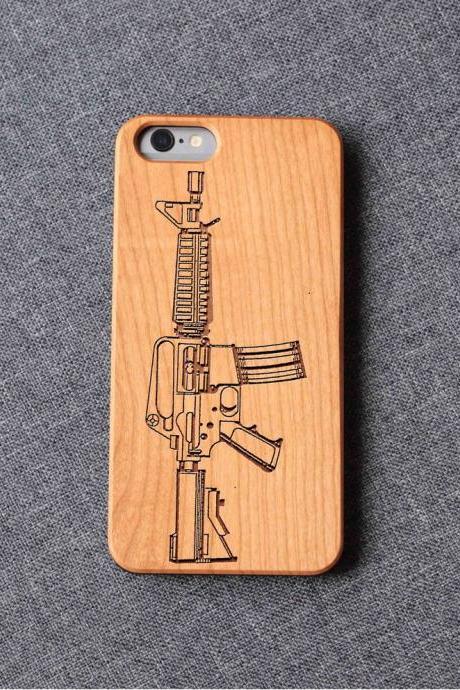 M4 rifle gun iPhone case for 13 mini 11 X wood iphone case iPhone 12 wood case iPhone 13 pro max, iphone 12 case